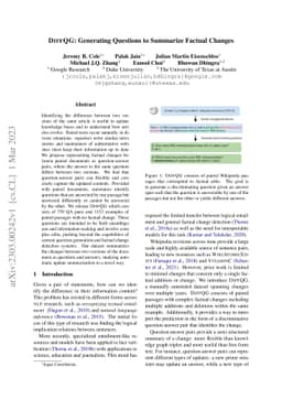 DIFFQG: Generating Questions to Summarize Factual Changes