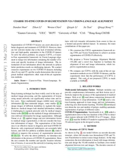 Coarse-to-Fine Covid-19 Segmentation via Vision-Language Alignment