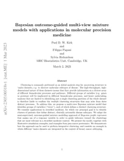 Bayesian outcome-guided multi-view mixture models with applications in
  molecular precision medicine