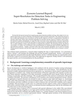 Lessons Learned Report: Super-Resolution for Detection Tasks in
  Engineering Problem-Solving
