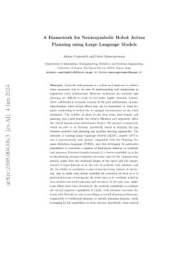A Framework for Neurosymbolic Robot Action Planning using Large Language
  Models
