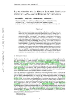 Re-weighting Based Group Fairness Regularization via Classwise Robust
  Optimization