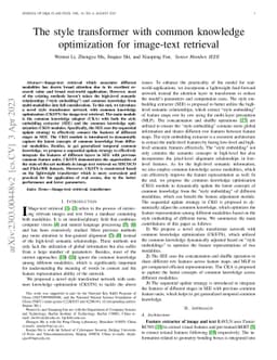 The style transformer with common knowledge optimization for image-text
  retrieval