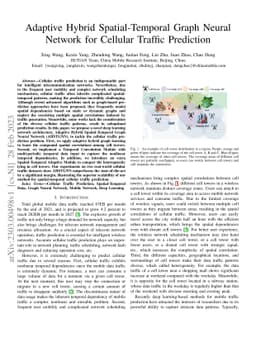 Adaptive Hybrid Spatial-Temporal Graph Neural Network for Cellular
  Traffic Prediction