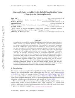 Inherently Interpretable Multi-Label Classification Using Class-Specific
  Counterfactuals