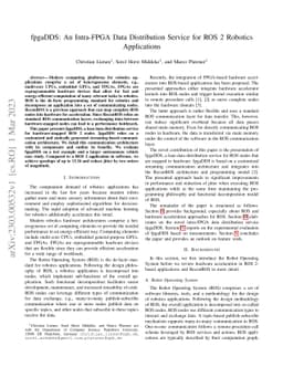 fpgaDDS: An Intra-FPGA Data Distribution Service for ROS 2 Robotics
  Applications