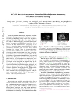 RAMM: Retrieval-augmented Biomedical Visual Question Answering with
  Multi-modal Pre-training