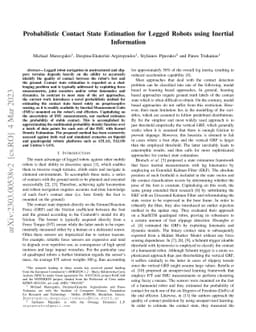 Probabilistic Contact State Estimation for Legged Robots using Inertial
  Information