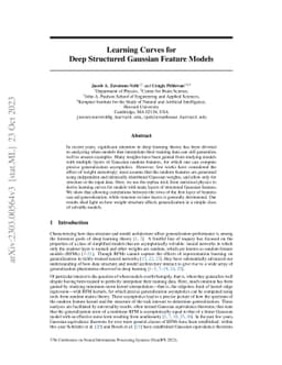 Learning curves for deep structured Gaussian feature models