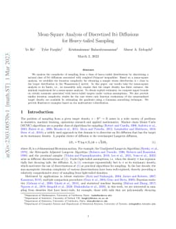 Mean-Square Analysis of Discretized Itô Diffusions for Heavy-tailed
  Sampling