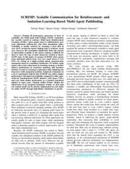 SCRIMP: Scalable Communication for Reinforcement- and
  Imitation-Learning-Based Multi-Agent Pathfinding