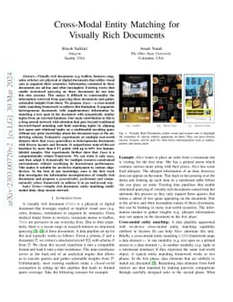 Cross-Modal Entity Matching for Visually Rich Documents