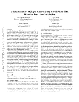 Coordination of Multiple Robots along Given Paths with Bounded Junction
  Complexity