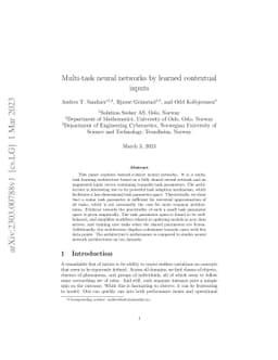 Multi-task neural networks by learned contextual inputs