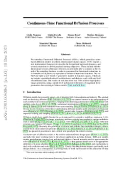 Continuous-Time Functional Diffusion Processes