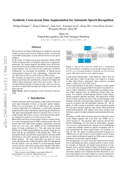 Synthetic Cross-accent Data Augmentation for Automatic Speech
  Recognition