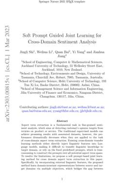 Soft Prompt Guided Joint Learning for Cross-Domain Sentiment Analysis