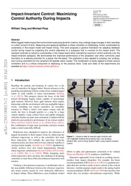 Impact-Invariant Control: Maximizing Control Authority During Impacts