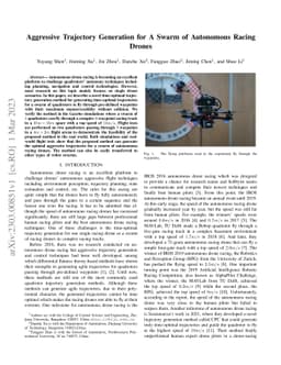Aggressive Trajectory Generation for A Swarm of Autonomous Racing Drones
