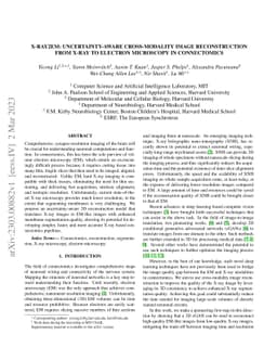 X-Ray2EM: Uncertainty-Aware Cross-Modality Image Reconstruction from
  X-Ray to Electron Microscopy in Connectomics