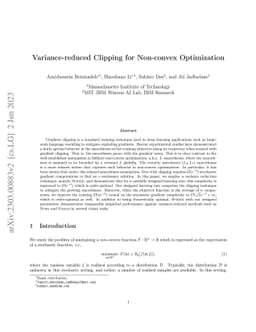 Variance-reduced Clipping for Non-convex Optimization