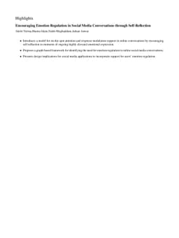 Encouraging Emotion Regulation in Social Media Conversations through
  Self-Reflection