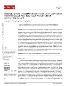 Photovoltaic Panel Defect Detection Based on Ghost Convolution with
  BottleneckCSP and Tiny Target Prediction Head Incorporating YOLOv5