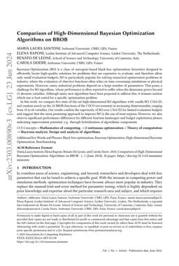 Comparison of High-Dimensional Bayesian Optimization Algorithms on BBOB