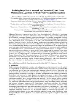 Evolving Deep Neural Network by Customized Moth Flame Optimization
  Algorithm for Underwater Targets Recognition