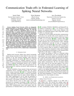 Communication Trade-offs in Federated Learning of Spiking Neural
  Networks
