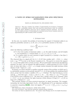 A note on spike localization for line spectrum estimation