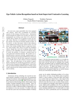 Ego-Vehicle Action Recognition based on Semi-Supervised Contrastive
  Learning