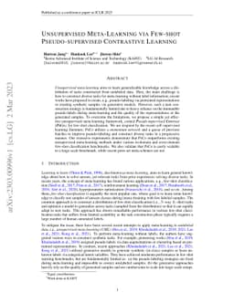 Unsupervised Meta-Learning via Few-shot Pseudo-supervised Contrastive
  Learning