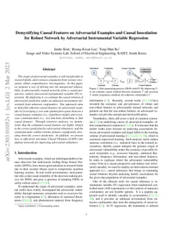 Demystifying Causal Features on Adversarial Examples and Causal
  Inoculation for Robust Network by Adversarial Instrumental Variable
  Regression