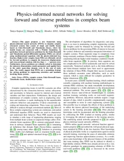 Physics-informed neural networks for solving forward and inverse
  problems in complex beam systems
