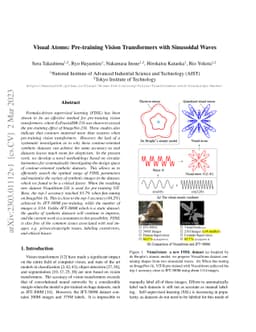 Visual Atoms: Pre-training Vision Transformers with Sinusoidal Waves