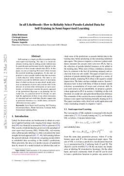 In all LikelihoodS: How to Reliably Select Pseudo-Labeled Data for
  Self-Training in Semi-Supervised Learning