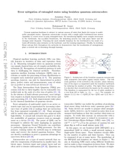 Error mitigation of entangled states using brainbox quantum autoencoders