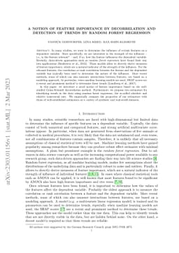 A Notion of Feature Importance by Decorrelation and Detection of Trends
  by Random Forest Regression