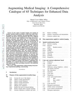 Augmenting Medical Imaging: A Comprehensive Catalogue of 65 Techniques
  for Enhanced Data Analysis