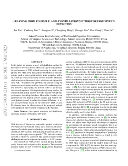 Learning From Yourself: A Self-Distillation Method for Fake Speech
  Detection