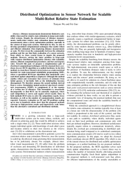 Distributed Optimization in Sensor Network for Scalable Multi-Robot
  Relative State Estimation