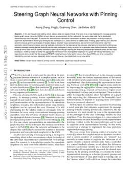 Steering Graph Neural Networks with Pinning Control