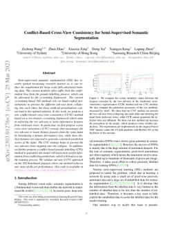 Conflict-Based Cross-View Consistency for Semi-Supervised Semantic
  Segmentation
