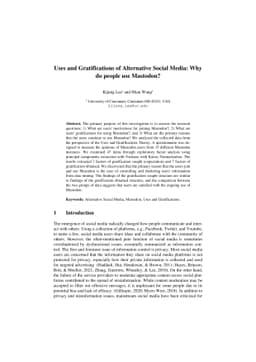 Uses and Gratifications of Alternative Social Media: Why do people use
  Mastodon?