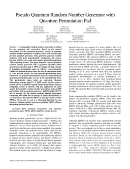 Pseudo Quantum Random Number Generator with Quantum Permutation Pad