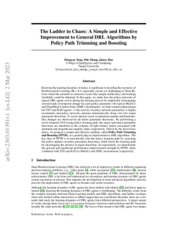 The Ladder in Chaos: A Simple and Effective Improvement to General DRL
  Algorithms by Policy Path Trimming and Boosting
