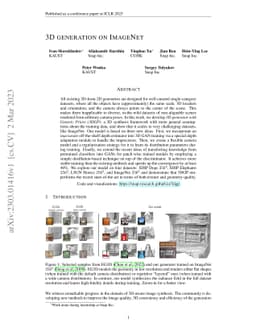 3D generation on ImageNet