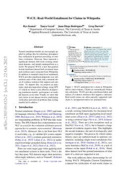 WiCE: Real-World Entailment for Claims in Wikipedia