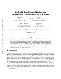 The Double-Edged Sword of Implicit Bias: Generalization vs. Robustness
  in ReLU Networks